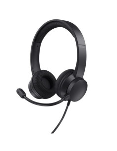 TRUST AURICULARES HS-260 ESTÉREO CABLE USB CON MICRÓFONO FLEXIBLE AJUSTABLE NEGRO