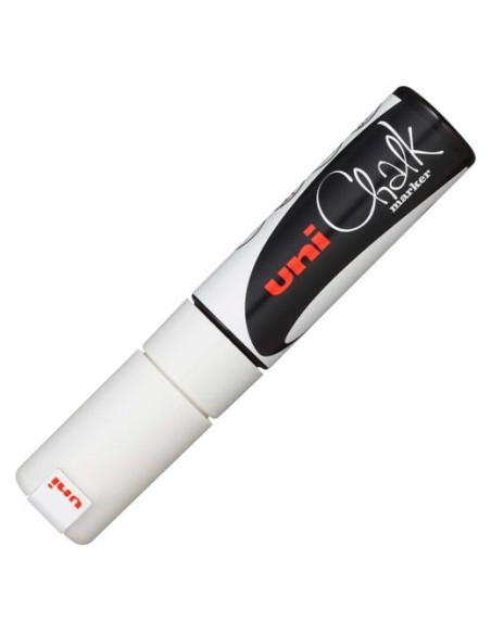 UNIBALL MARCADOR DE TIZA LÍQUIDA CHALK PWE-8K PUNTA BISELADA BLANCO
