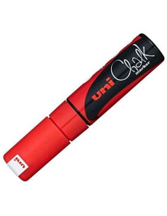 UNIBALL MARCADOR DE TIZA LÍQUIDA CHALK PWE-8K PUNTA BISELADA ROJO