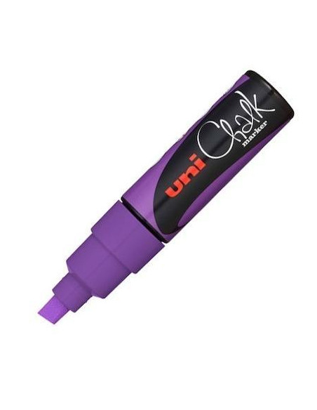 UNIBALL MARCADOR DE TIZA LÍQUIDA CHALK PWE-8K PUNTA BISELADA VIOLETA
