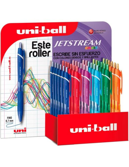 UNIBALL ROLLERBALL JETSTREAM SXN-150C3D RETRÁCTIL 07MM COLORES SURTIDOS EXPOSITOR 36 UD
