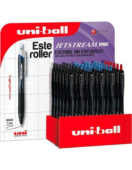 UNIBALL ROLLERBALL JETSTREAM SPORT SXN-1573D 07MM RETRÁCTIL COLORES SURTIDOS EXPOSITOR 36 UD