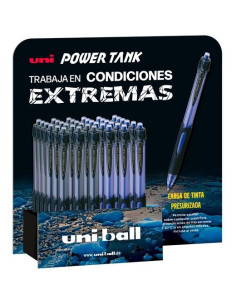 ROLLER GEL RT UNI-BALL POWER TANK 10 SN-220  EXPOSITOR de 36 18x SN-220 NEGRO 18x SN-220 AZUL