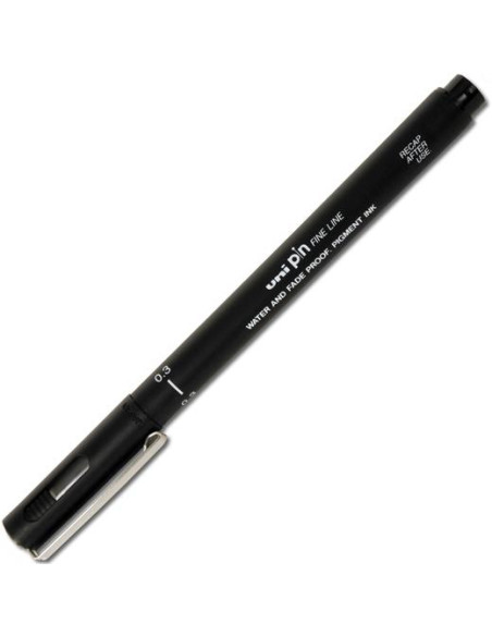 UNIBALL MARCADOR PERMANENTE PIN03-200S CALIBRADO NEGRO CAJA 12 UD