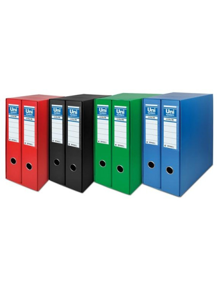 MODULO ARCHIVADORES palanca UNISYSTEM CARTON FORRADO RADO 2 udsA4 65mm AZUL