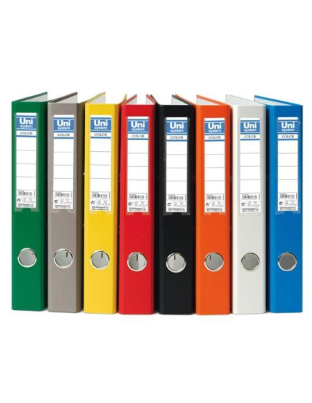 ARCHIVADOR palanca UNISYSTEM CARTON FORRADO RADO A4 45mm ROJO