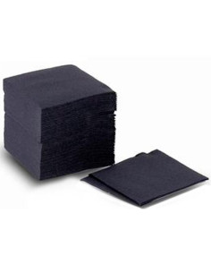 PAQUETE 100 SERVILLETAS 2 CAPAS 20X20 PASTA NEGRO