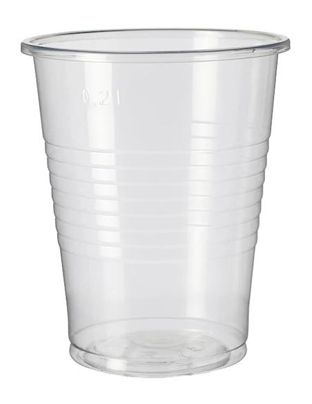 VASO AGUA 200ML PP TRANSPARENTE -PAQUETE 100U-