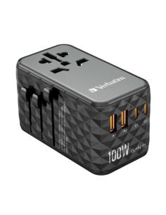 VERBATIM UTA-06 ADAPTADOR  UNIVERSAL DE VIAJE CON 2 PUERTO USB-C - 2 PUERTO USB-A