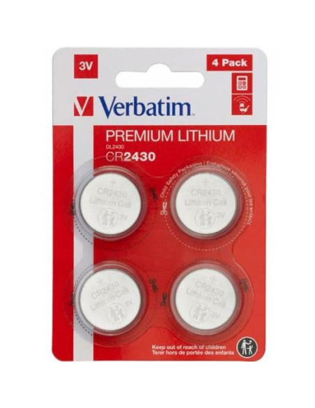 VERBATIM PILAS PLANAS DE LITIO 3V - CR2430 4 PACK
