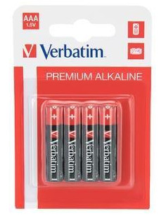VERBATIM PILAS ALCALINAS AAA - LR03- PACK 4 UDS