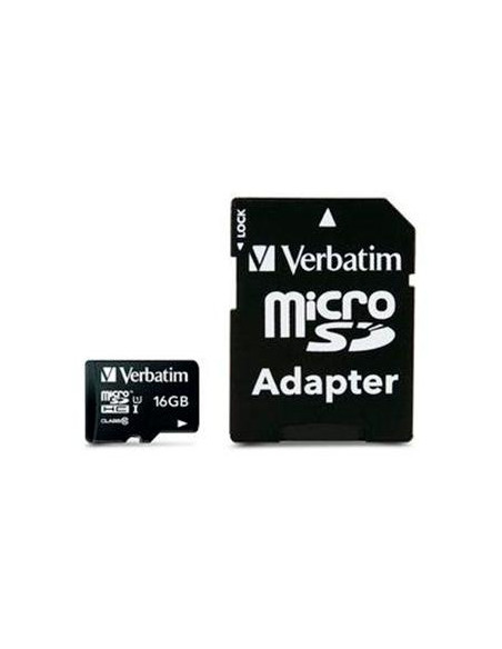VERBATIM TARJETA MICRO SDHC 16GB CLASE 10 CADAPTADOR