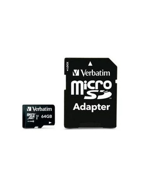VERBATIM MICRO SDHC 64GB CLASE 10 CADAPTADOR