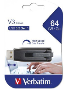 VERBATIM PENDRIVE V3 STORE ´N´ GO SUPER SPEED 64GB RETRÁCTIL USB 32 NEGRO
