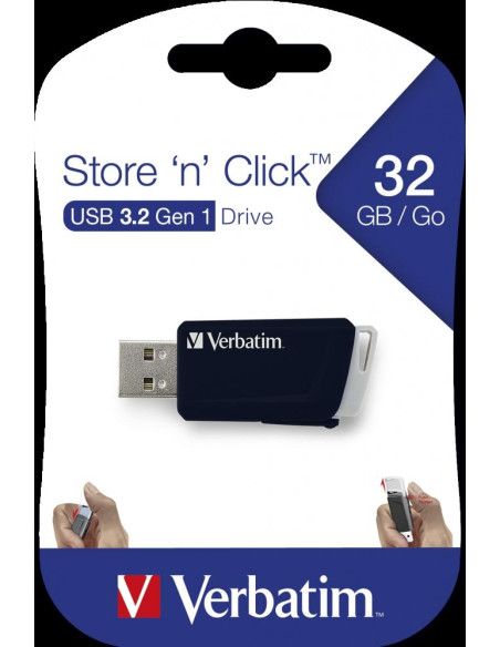 VERBATIM PENDRIVE STORE´N´CLICK 32GB USB 32 CRANURA PARA COLGAR NEGRO