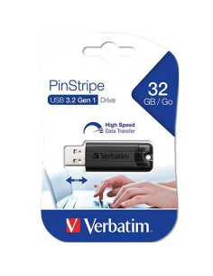 VERBATIM PENDRIVE PINSTRIPE 32GB HIGH SPEED RETRÁCTIL USB 32 NEGRO