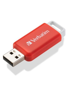 VERBATIM PENDRIVE V DATABAR 16GB HI-SPEED RETRÁCTIL USB 20 ROJO