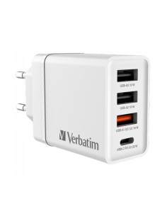 VERBATIM CARGADOR PARED GAN 30W 1XUSB-C PD1XUSB-A 302XUSB-A