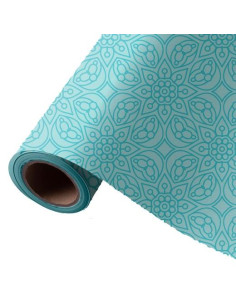 WONDER WRAPPER PAPEL DE REGALO BOBINA 62CM X 80M 4KG TODO AÑO MANDALA AZUL