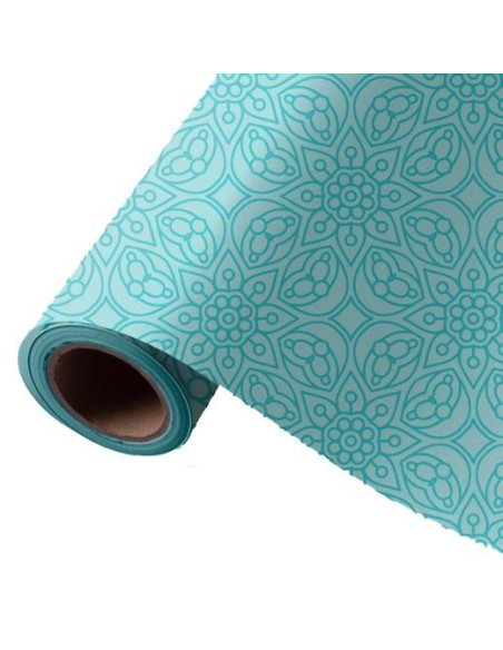 WONDER WRAPPER PAPEL DE REGALO BOBINA 62CM X 80M 4KG TODO AÑO MANDALA AZUL