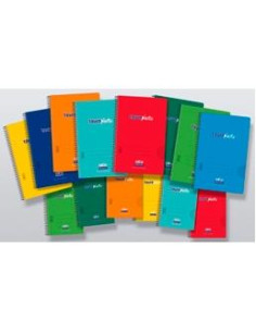 ZORRILLA CUADERNO ESPIRAL TAUROPLASTIC 80H CUARTO 90GR 4X4 T PP COLORES SURTIDOS
