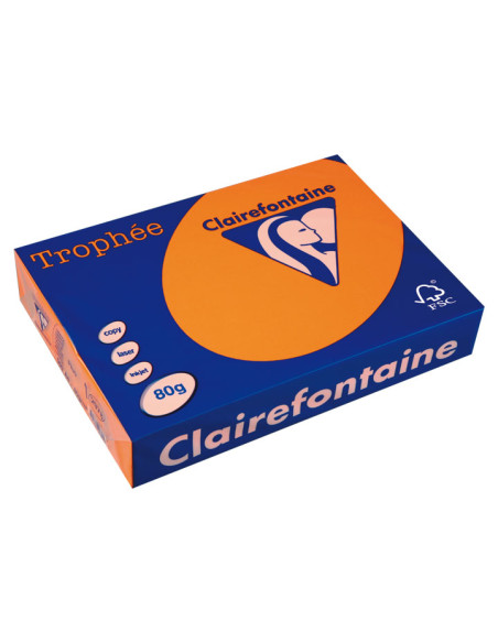 PAQUETE 500h PAPEL TROPHÉE CLAIREFONTAINE A4 FLUORESCENTE