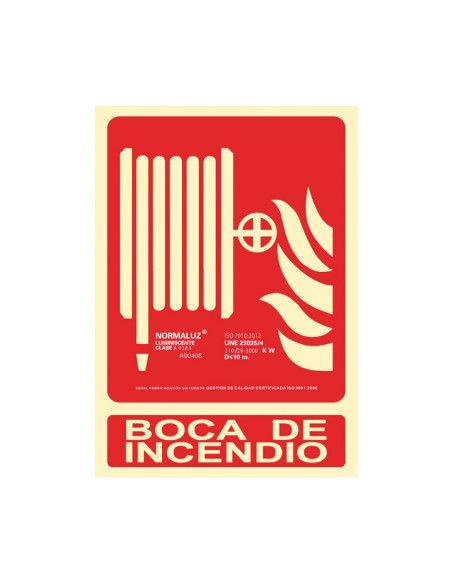 PLACA HOMOLOGADA ARCHIVO 2000 CLASE B BOCA DE INCENDIO