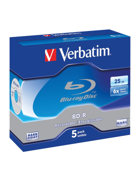 PACK 5 BD-R VERBATIM 6X 25GB SINGLE LAYER