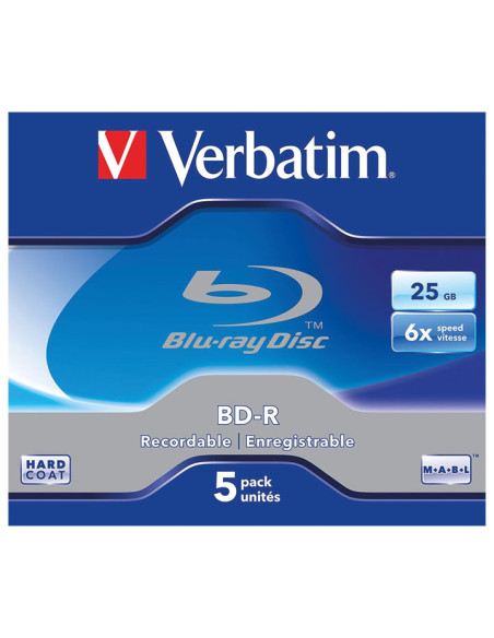 PACK 5 BD-R VERBATIM 6X 25GB SINGLE LAYER