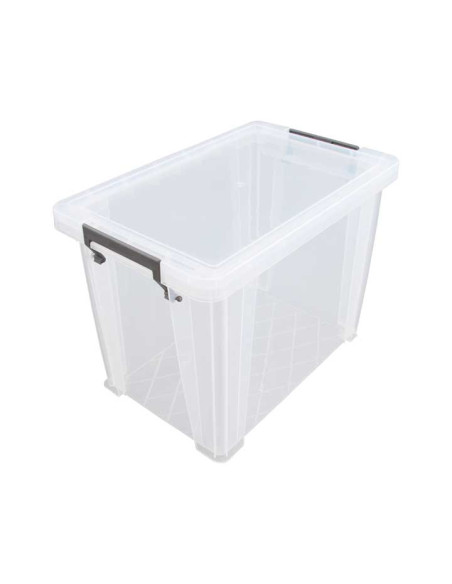 CAJA ALMACENAMIENTO A2000 188 LITROS APILABLE con TAPA A4 medidas interiores 315 x 195 x 275 mm CRISTAL TRANSPARENTE