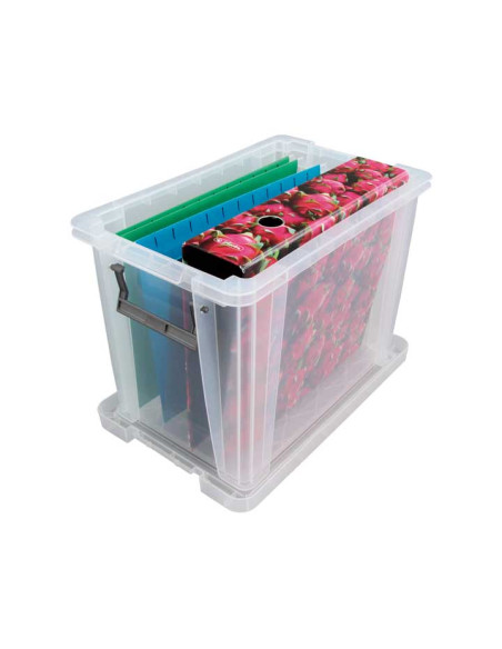CAJA ALMACENAMIENTO A2000 188 LITROS APILABLE con TAPA A4 medidas interiores 315 x 195 x 275 mm CRISTAL TRANSPARENTE