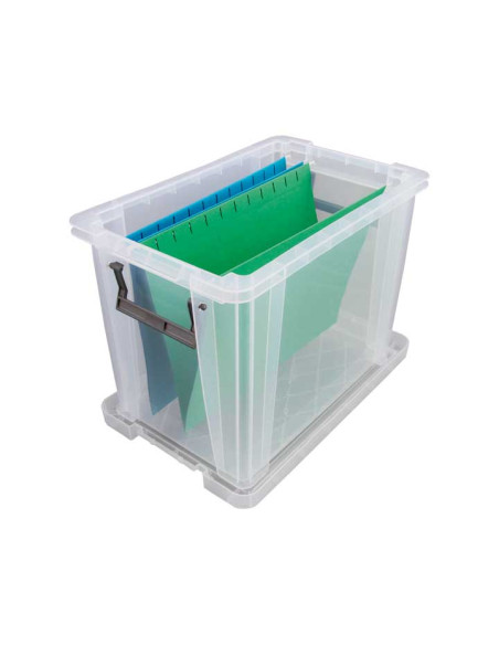 CAJA ALMACENAMIENTO A2000 188 LITROS APILABLE con TAPA A4 medidas interiores 315 x 195 x 275 mm CRISTAL TRANSPARENTE