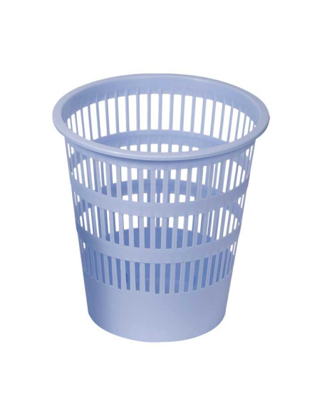 PAPELERA PLASTICO REJILLA FAIBO 12 L  AZUL PASTEL