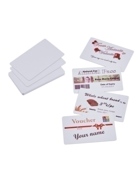 ACCESORIO SELLO COLOP ELECTRONICO E-MARK PLACA DE PLASTICO BLANCO 86mm X 54 mm PAQUETE DE 50 UNIDADES