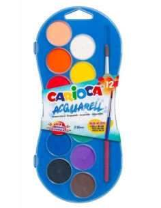 ACUARELAS CARIOCA 30mm  PINCEL ESTUCHE de 12
