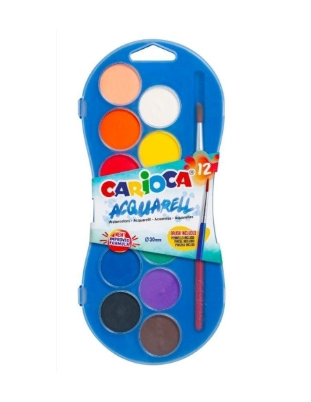 ACUARELAS CARIOCA 30mm  PINCEL ESTUCHE de 12