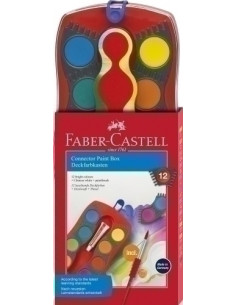 ACUARELAS FABER-CASTELL CONNECTOR ESTUCHE de 12 COLORES  BLANCO