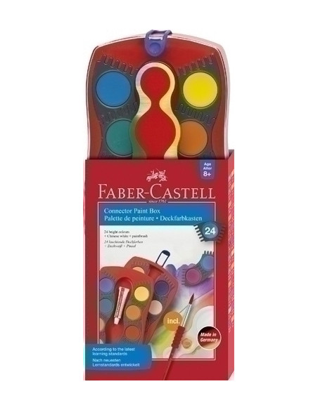 ACUARELAS FABER-CASTELL CONNECTOR ESTUCHE de 24 COLORES  BLANCO