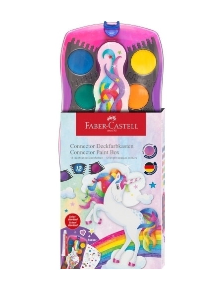 ACUARELAS FABER-CASTELL CONNECTOR UNICORNIO ESTUCHE de 12