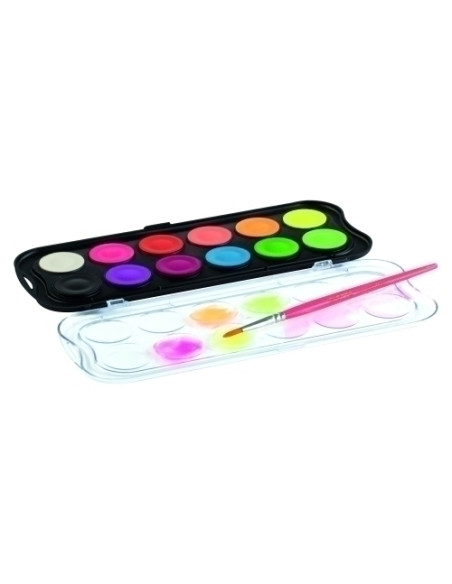ACUARELAS GIOTTO FLUOR 30 mm ESTUCHE 12  PINCEL