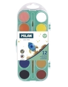 ACUARELAS MILAN ESTUCHE de 12 con pincel
