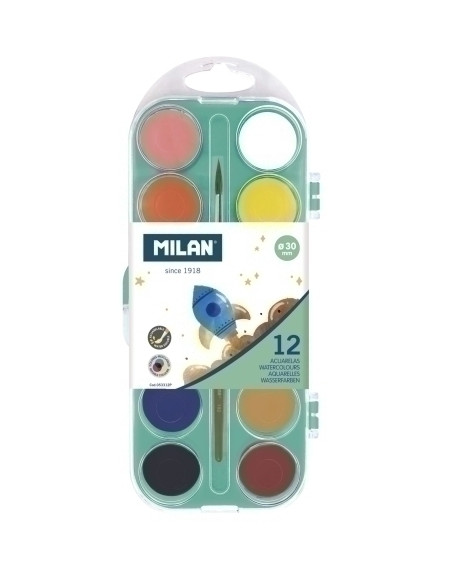 ACUARELAS MILAN ESTUCHE de 12 con pincel