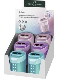 AFILALAPIZ FABER-CASTELL RollOn SPARKLE 2 USOS CON DEPOSITO CAJA DE 6 3 COLORES