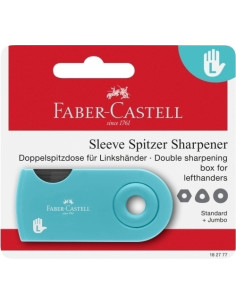 AFILALAPIZ FABER-CASTELL SELEEVE 2 USOS CON DEPOSITO PARA ZURDOS TURQUESA BLISTER de 1