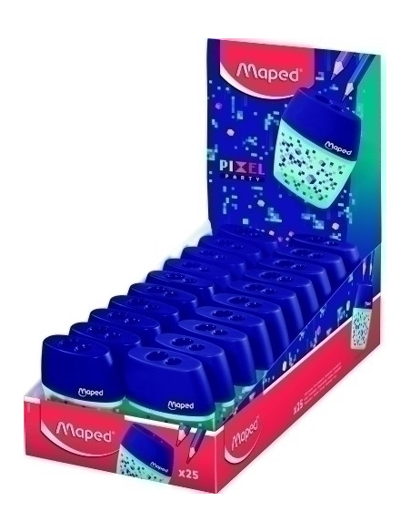 AFILALAPIZ MAPED 2 USOS SHAKER PIXEL PARTY CON DEPOSITO EXPOSITOR DE 20