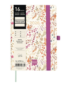 FINOCAM AGENDA CAPRI ESPIRAL 16 MESES F4 SVH CIERRE CGOMA TAPA BLANDA HAPPY 2025-2026