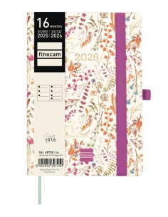 AGENDA ANUAL 2025-26 FINOCAM 16 MESES INTERNACIONAL CAPRI COSIDA tapa EXTRADURA SV APAIS F4 118x168 con GOMA HAPPY