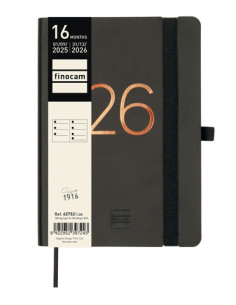 AGENDA ANUAL 2025-26 FINOCAM 16 MESES INTERNACIONAL CAPRI COSIDA tapa EXTRADURA SV APAIS F4 118x168 con GOMA NEGRO