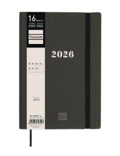 AGENDA ANUAL 2025-26 FINOCAM 16 MESES INTERNACIONAL DOTTED COSIDA SV APAIS Y10 140x204 con GOMA NEGRO