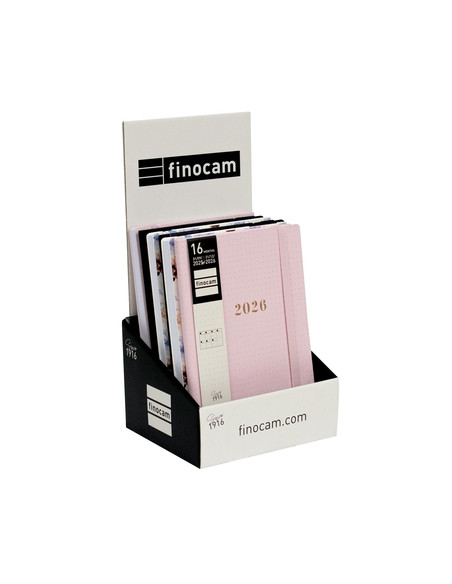 AGENDA ANUAL 2025-26 FINOCAM 16 MESES INTERNACIONAL DOTTED SURTIDO EXPOSITOR de 6